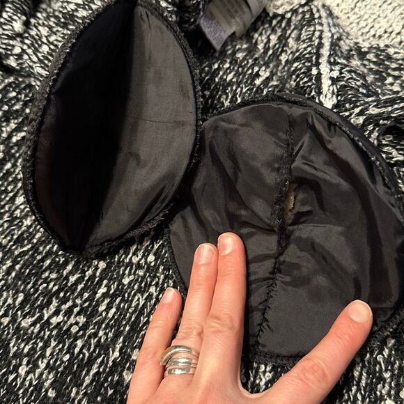 Vintage Sideffects Boucle Black White Sweater Cardigan Women’s US Small - Picture 7 of 7